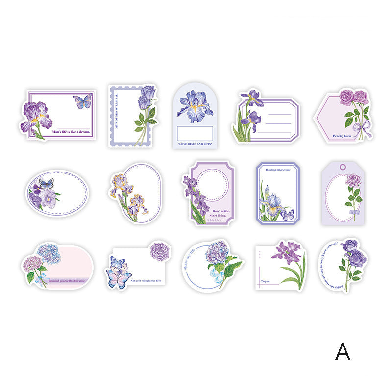 Falling Flowers Long Note Paper 30pcs