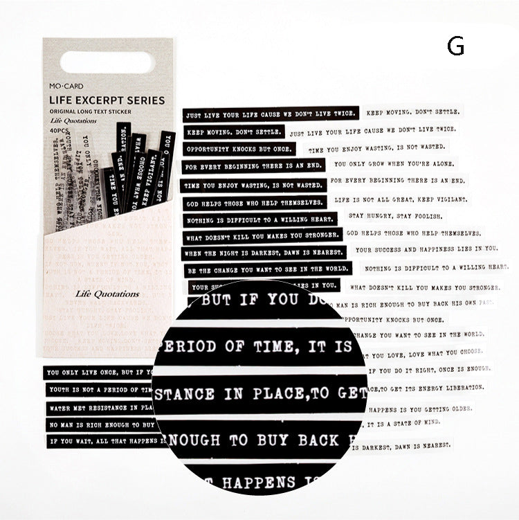 Stripe Stickers Life Pakcs 40pcs