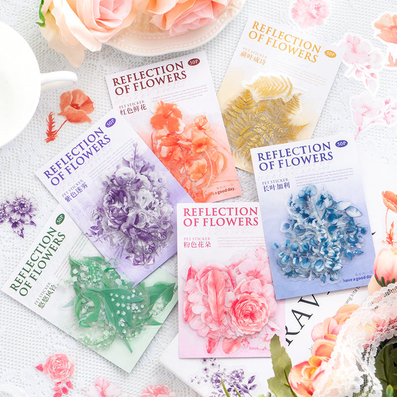 Reflection of Flowers Theme Stickers 50pcs