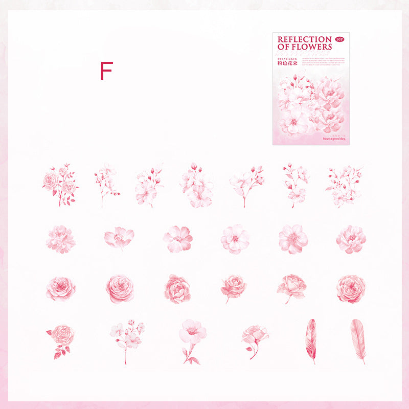 Reflection of Flowers Theme Stickers 50pcs