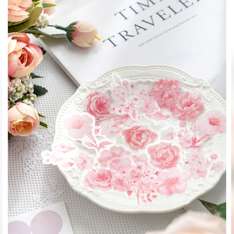 Reflection of Flowers Theme Stickers 50pcs