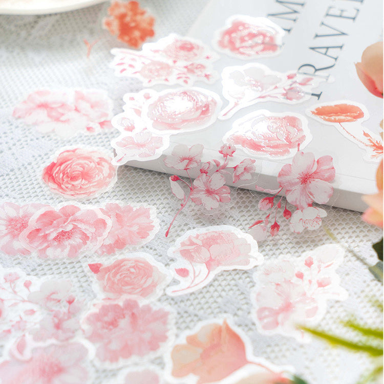 Reflection of Flowers Theme Stickers 50pcs