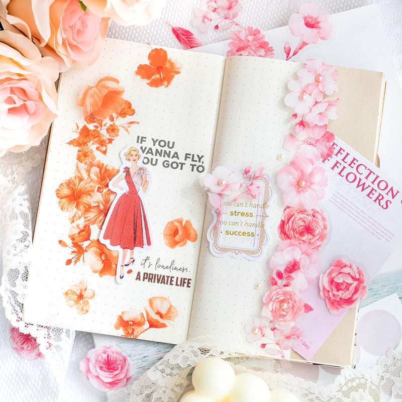 Reflection of Flowers Theme Stickers 50pcs