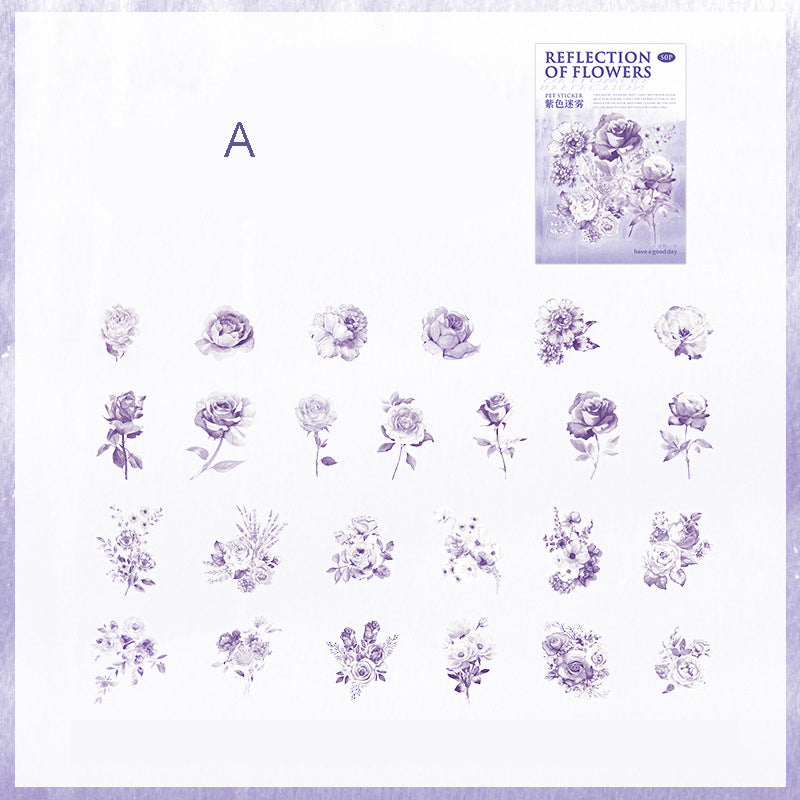 Reflection of Flowers Theme Stickers 50pcs