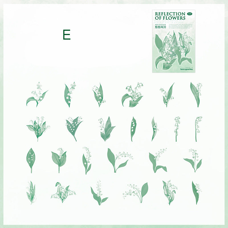Reflection of Flowers Theme Stickers 50pcs
