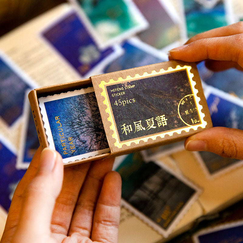 Hefeng Summer Language Series Stamp Sticker 45pcs