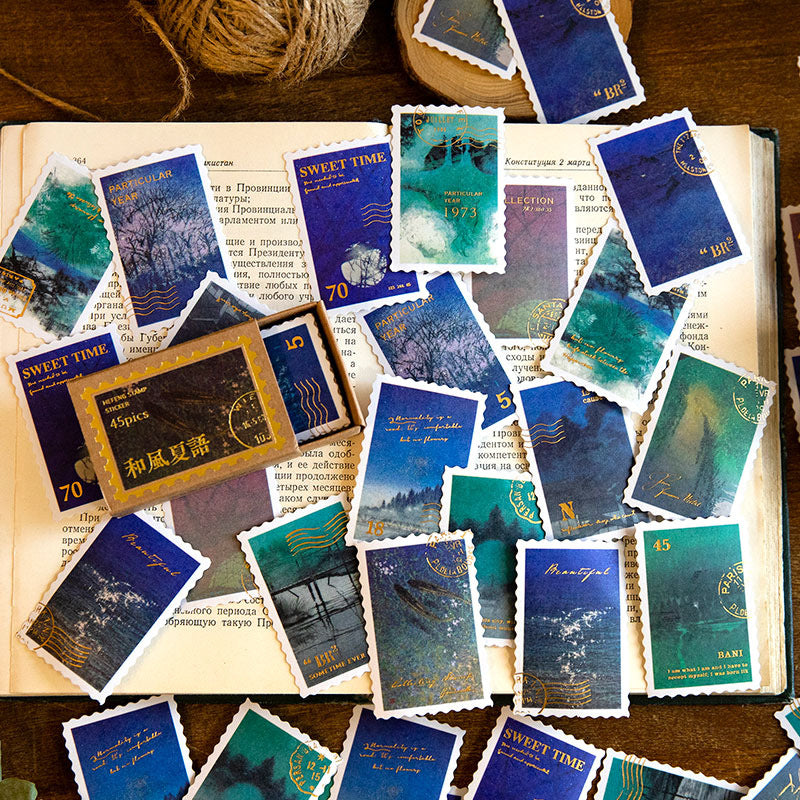 Hefeng Summer Language Series Stamp Sticker 45pcs