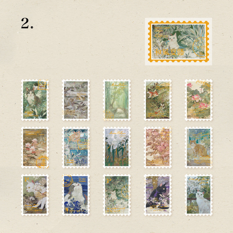 Hefeng Summer Language Series Stamp Sticker 45pcs