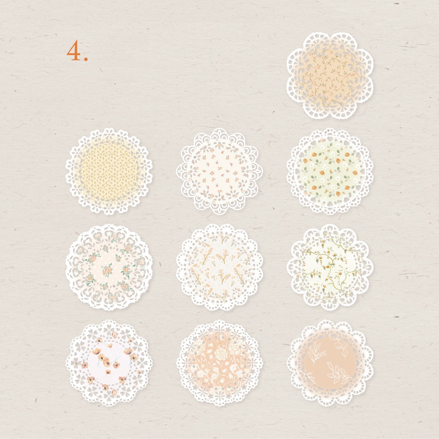 Lace Hollow Kraft Deco Paper 20pcs