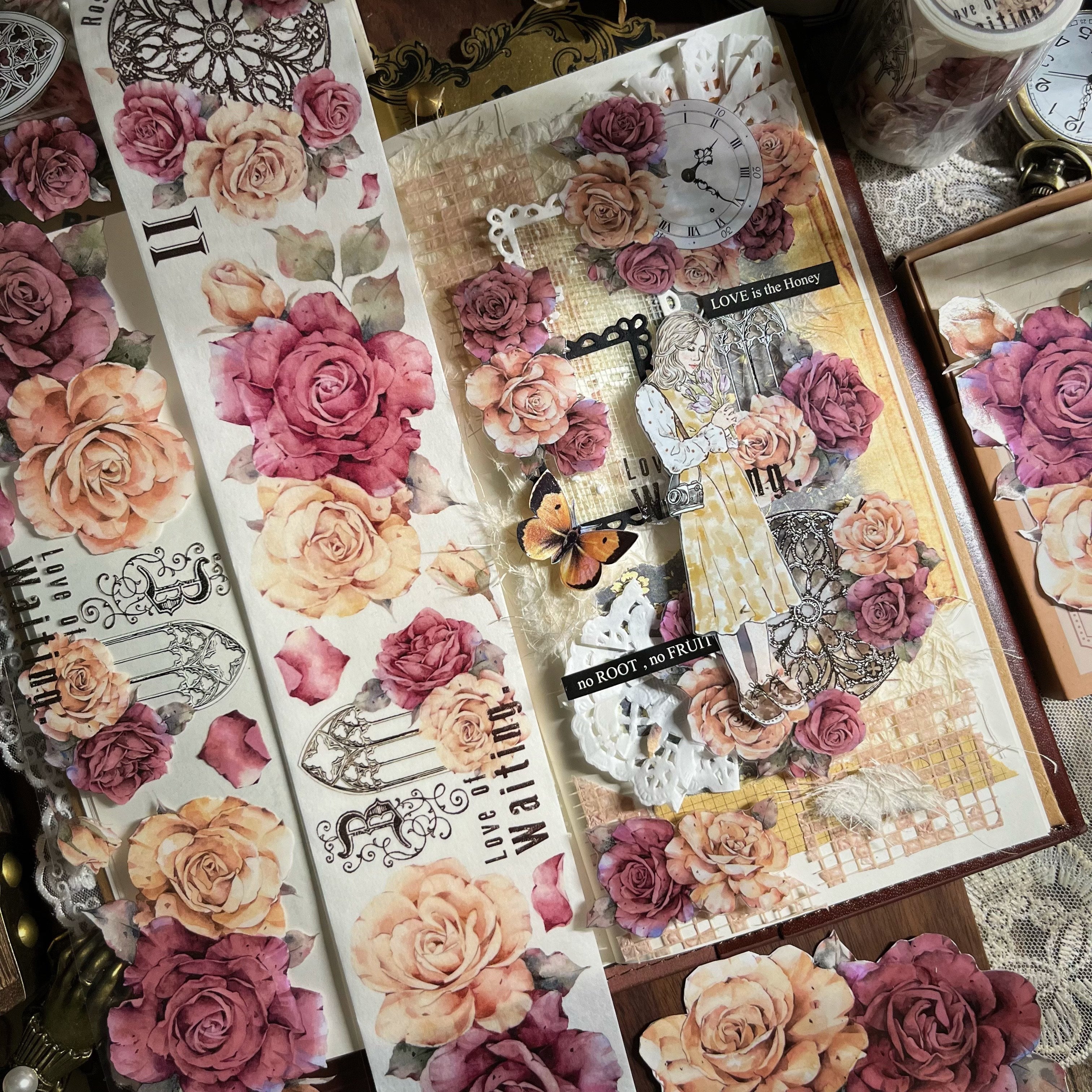 Retro Rose Washi PET Tape（6mm*150cm）