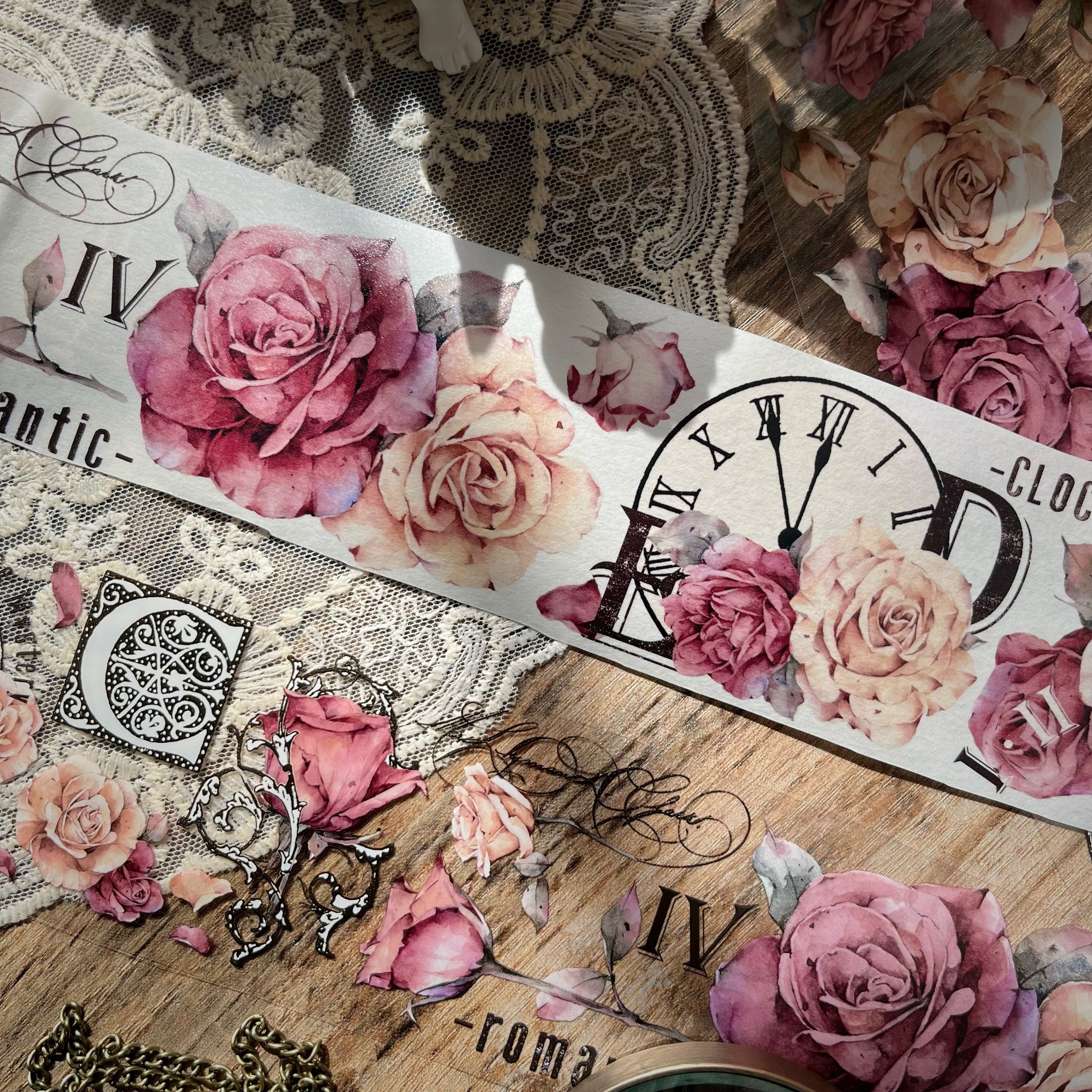 Retro Rose Washi PET Tape（6mm*150cm）