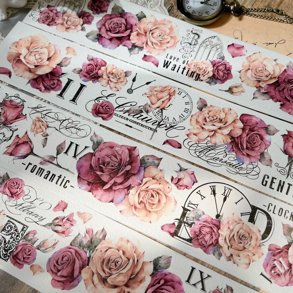 Retro Rose Washi PET Tape（6mm*150cm）