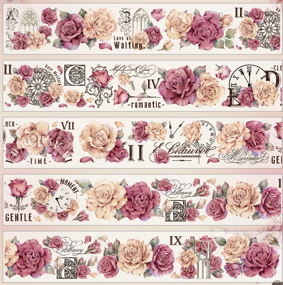 Retro Rose Washi PET Tape（6mm*150cm）