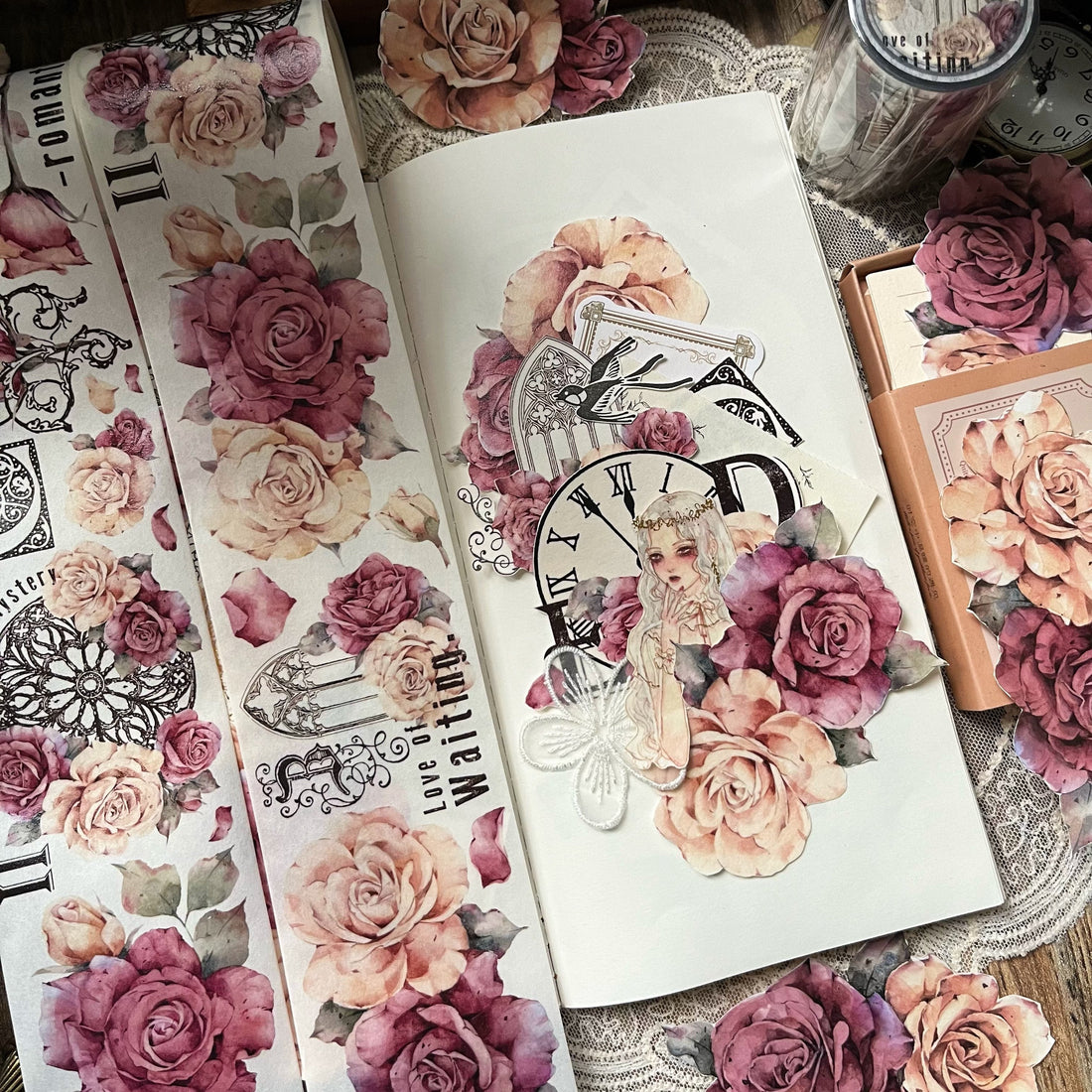 Retro Rose Washi PET Tape（6mm*150cm）