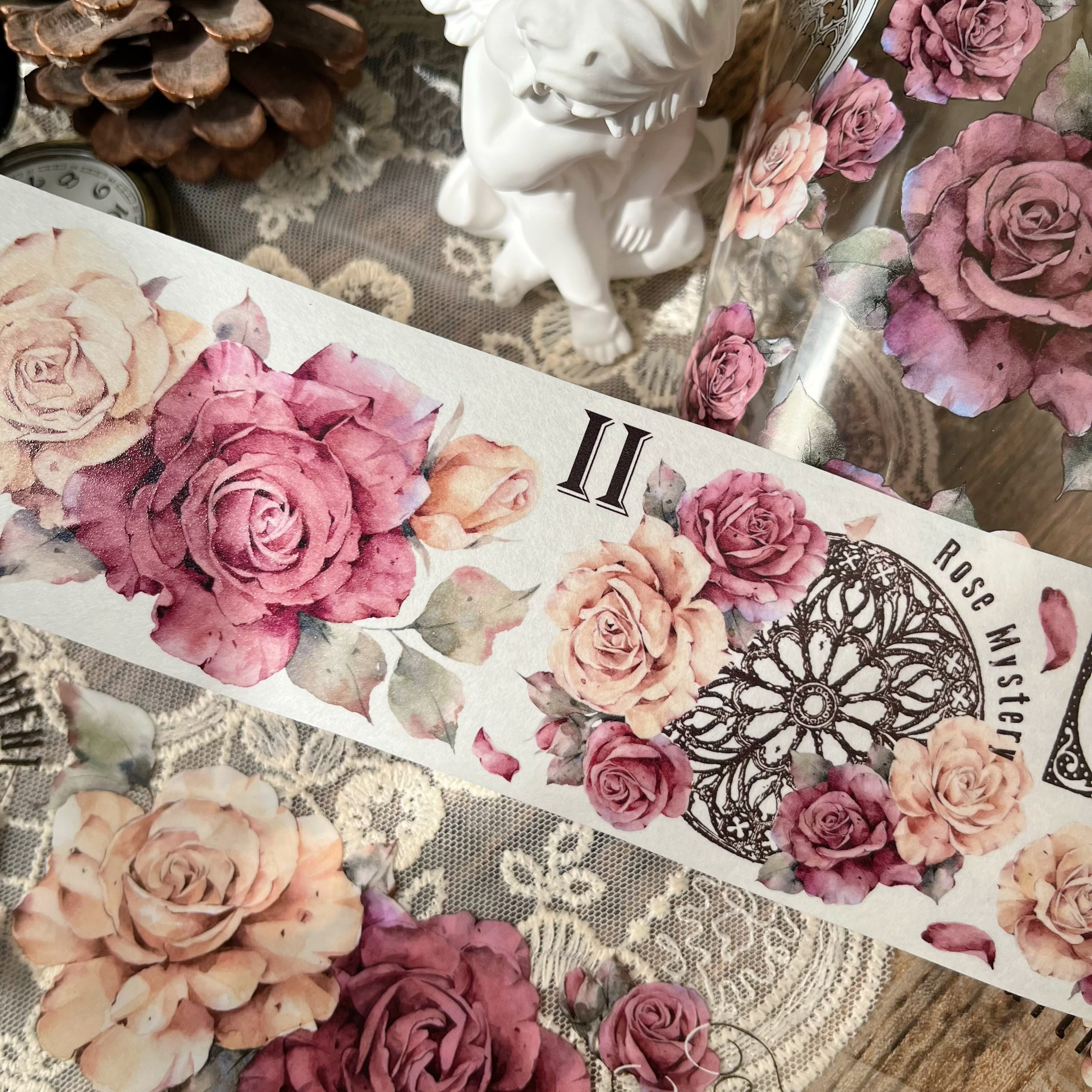 Retro Rose Washi PET Tape（6mm*150cm）