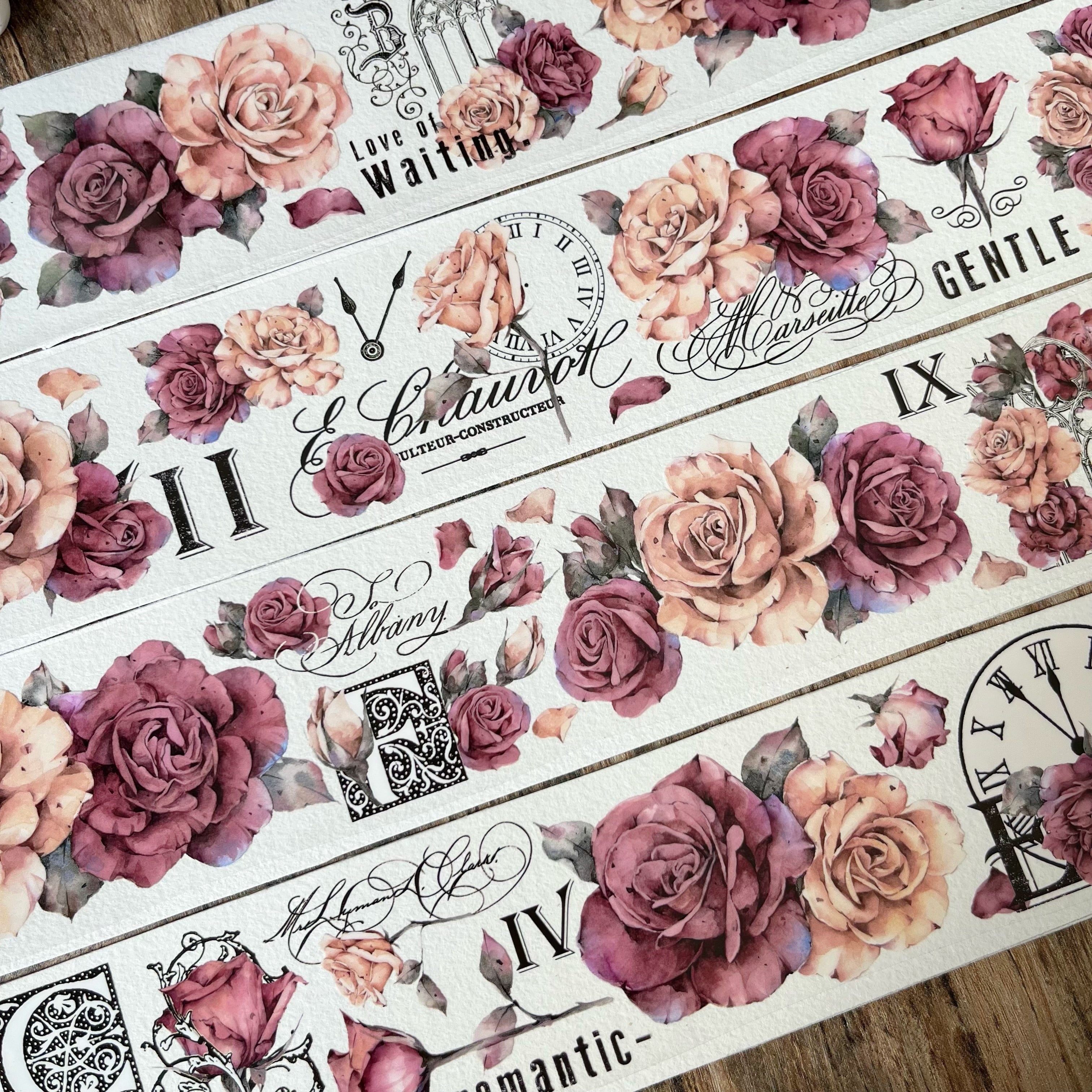 Retro Rose Washi PET Tape（6mm*150cm）