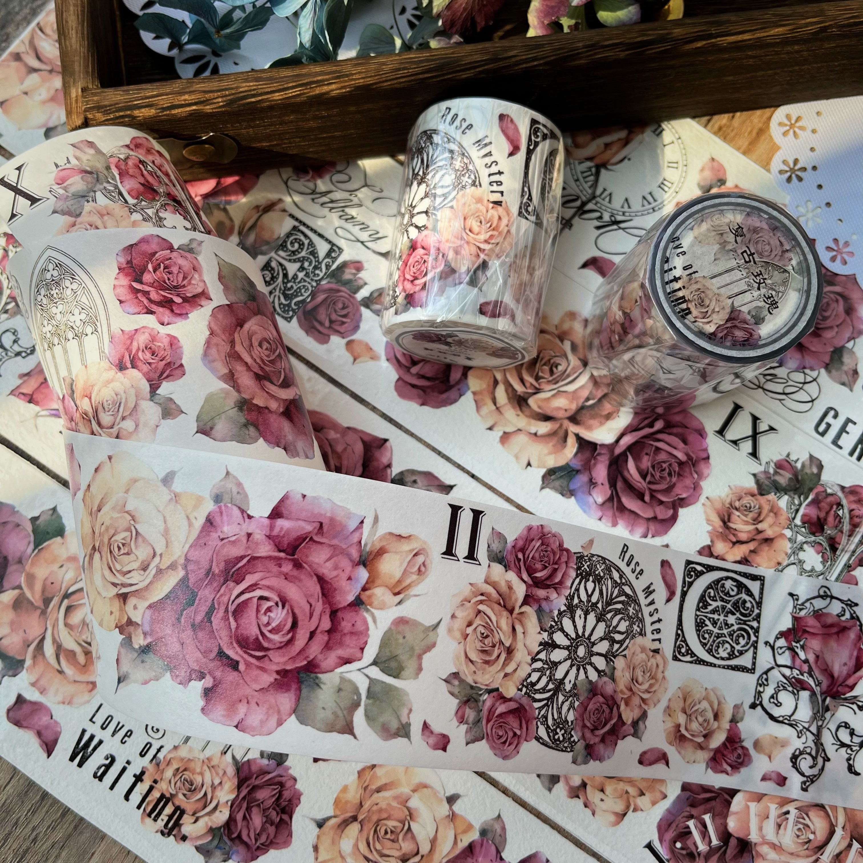 Retro Rose Washi PET Tape（6mm*150cm）