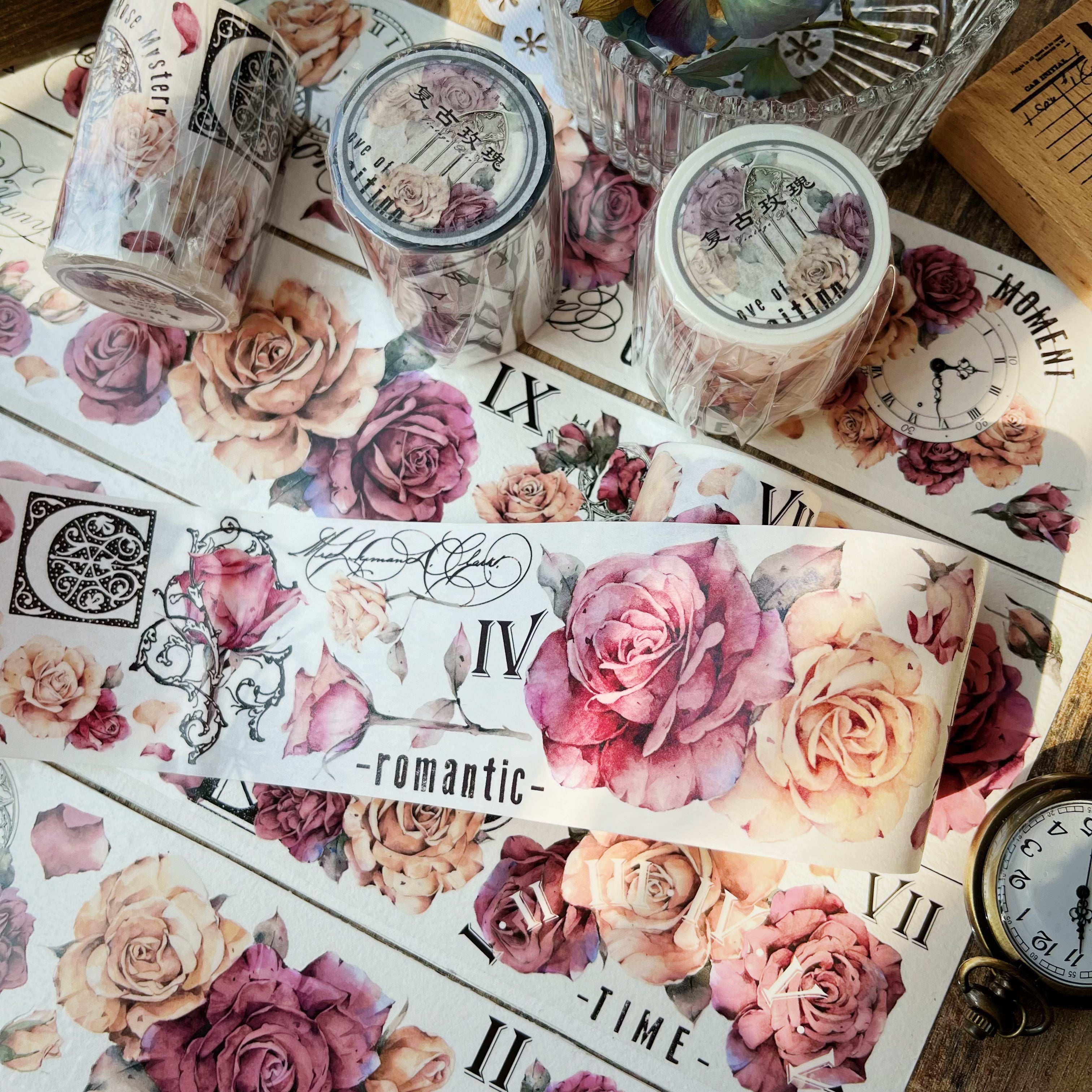 Retro Rose Washi PET Tape（6mm*150cm）