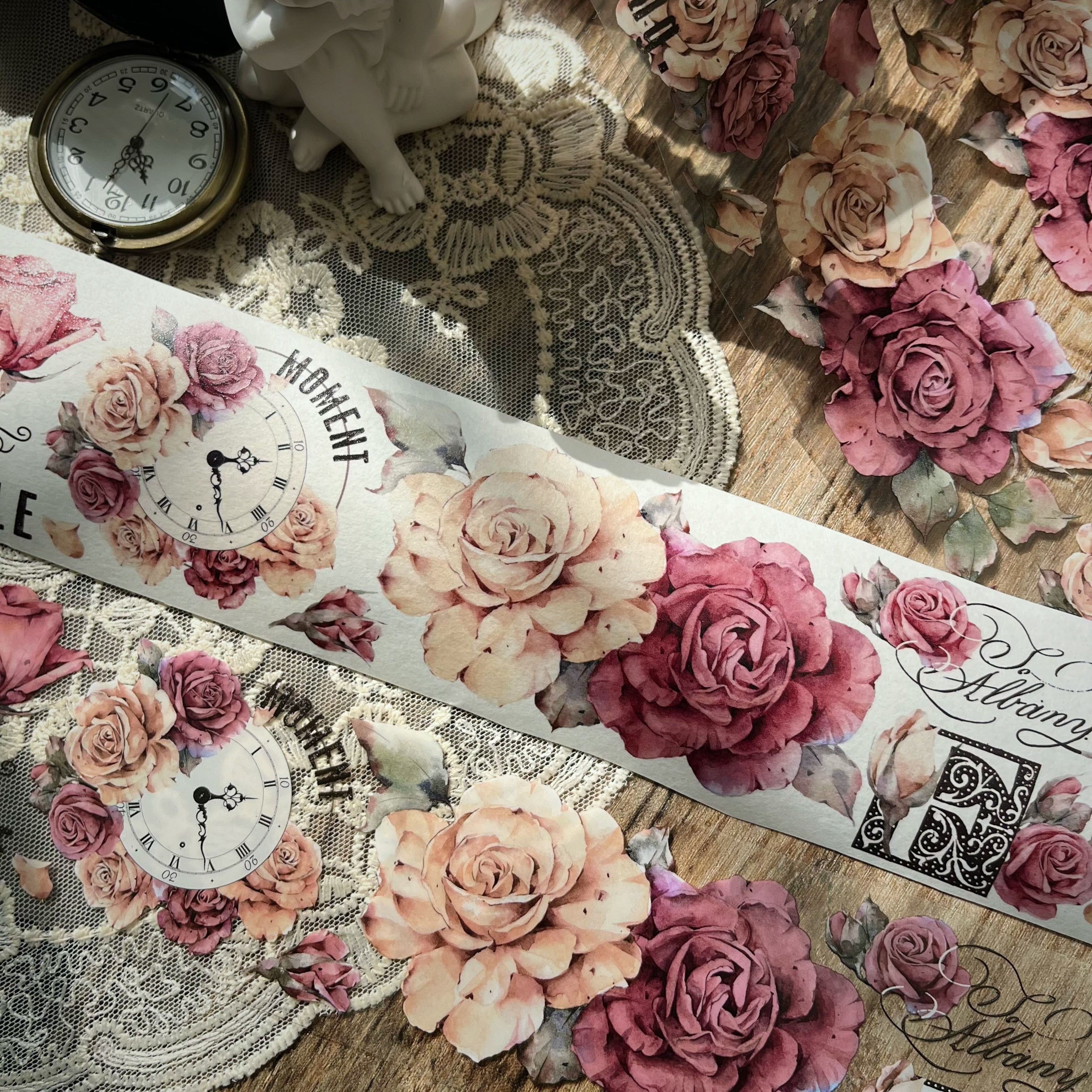 Retro Rose Washi PET Tape（6mm*150cm）