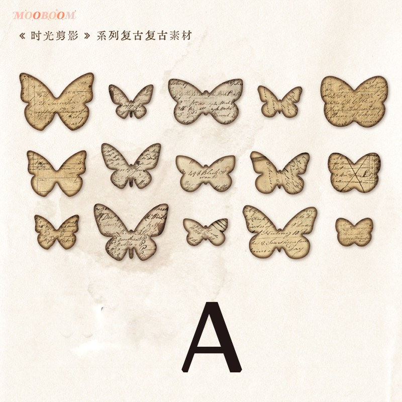 "Time Silhouette " Series Vintage Scrapbook Paper