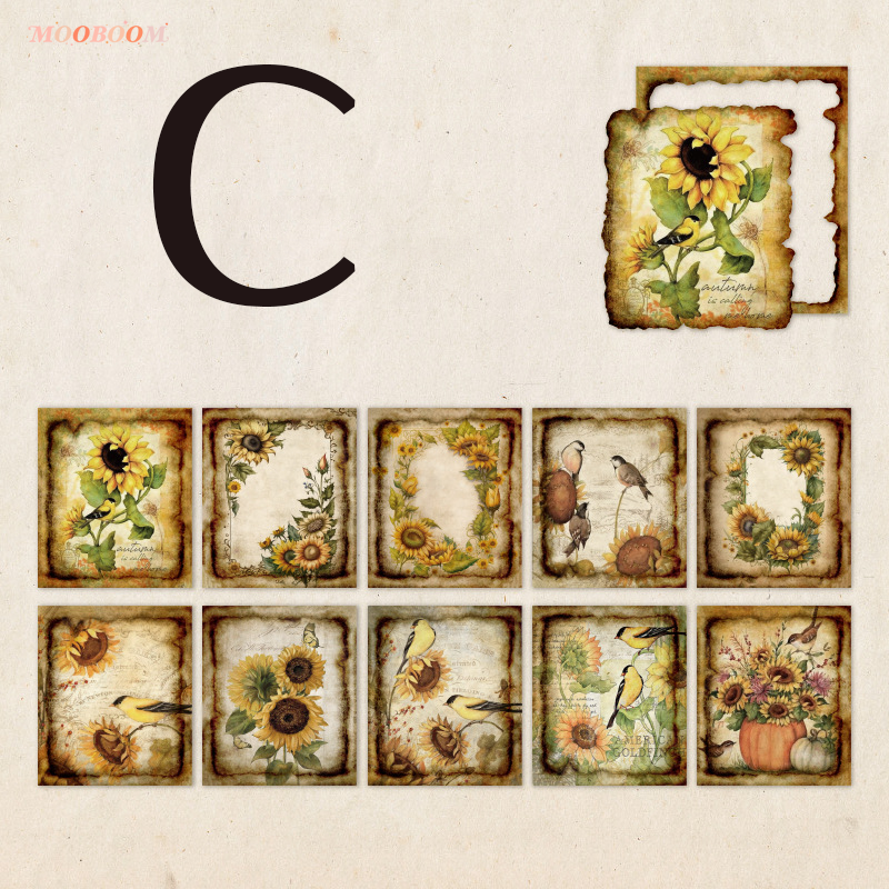 "Memory Flower Field" Series Of Vintage Style Pretty Paper