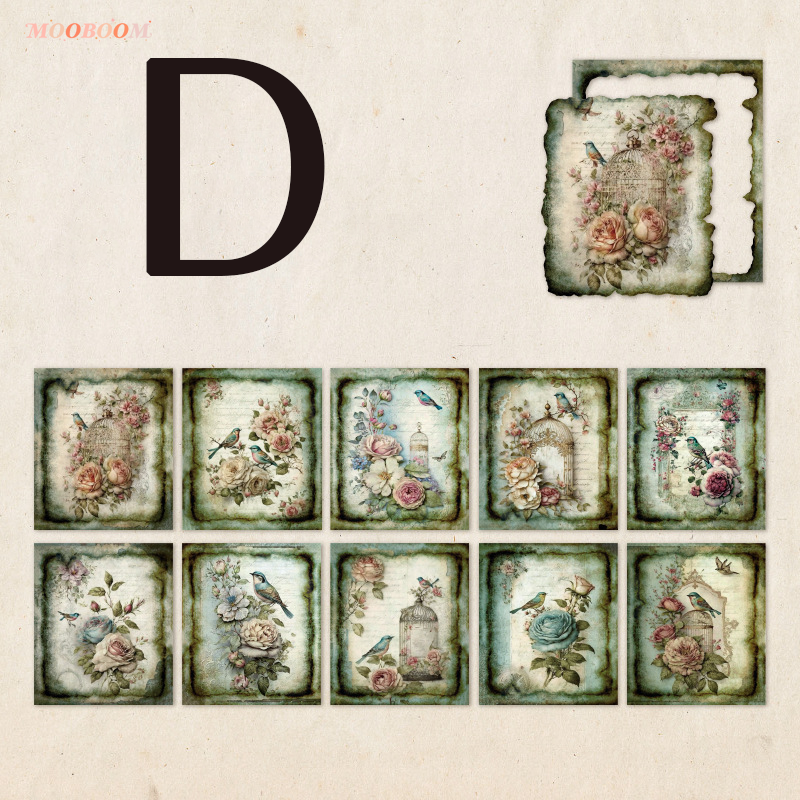 "Memory Flower Field" Series Of Vintage Style Pretty Paper