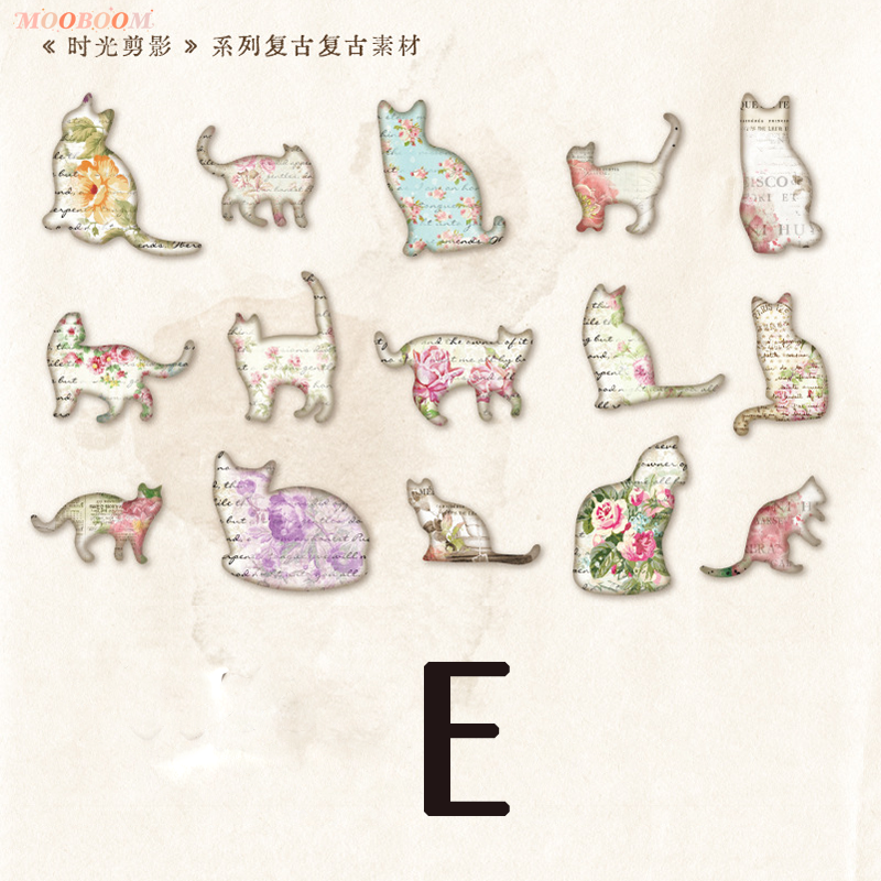 "Time Silhouette " Series Vintage Scrapbook Paper