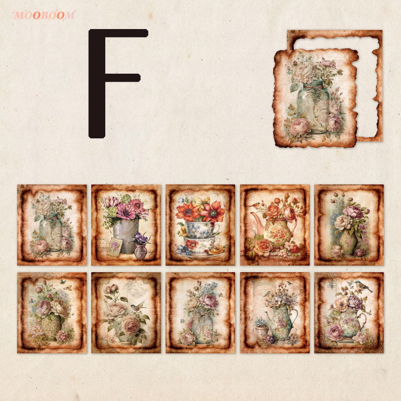 "Memory Flower Field" Series Of Vintage Style Pretty Paper