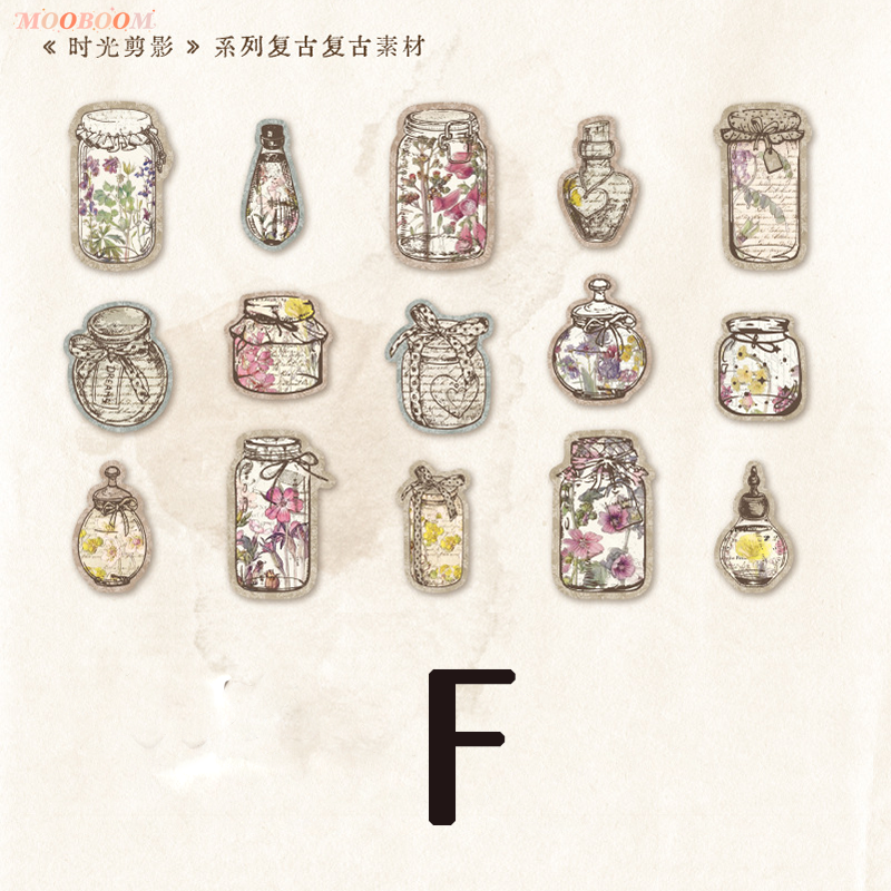 "Time Silhouette " Series Vintage Scrapbook Paper