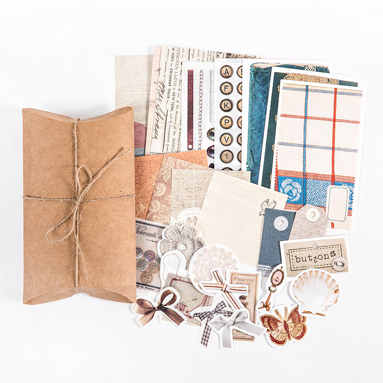 Paquete de materiales de Scrapbooking Vintage Collection Room Series (Papel + Pegatinas)