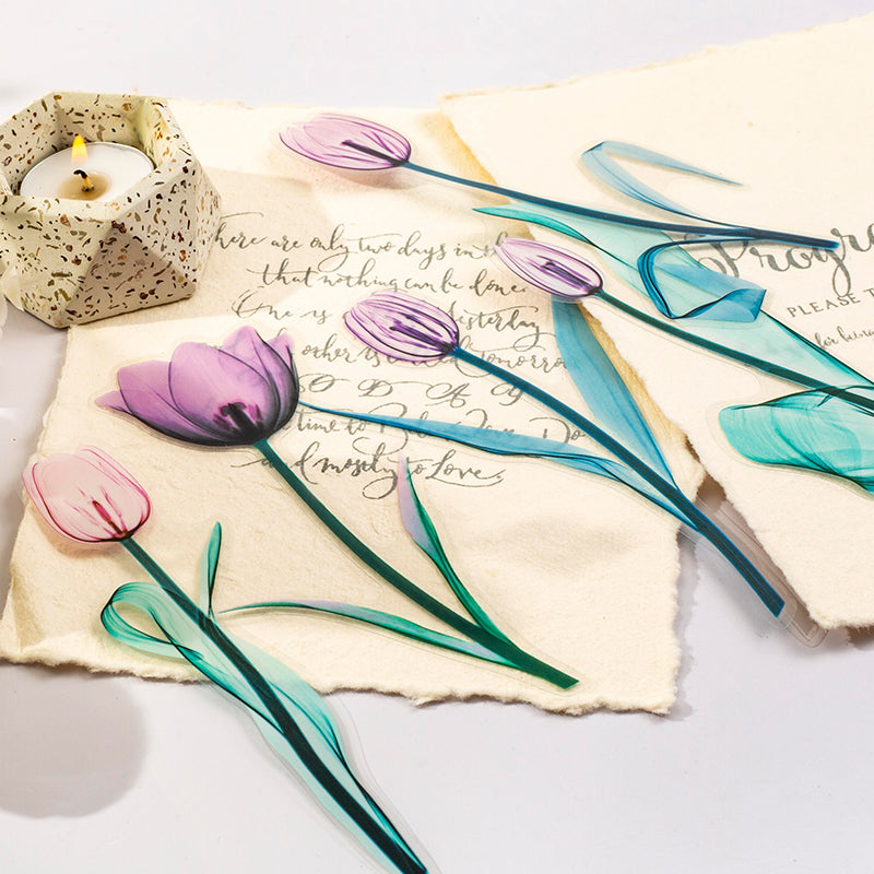 Tulip flower stickers