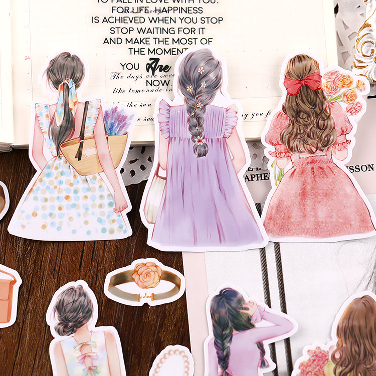 woman back stickers for scrapbooking