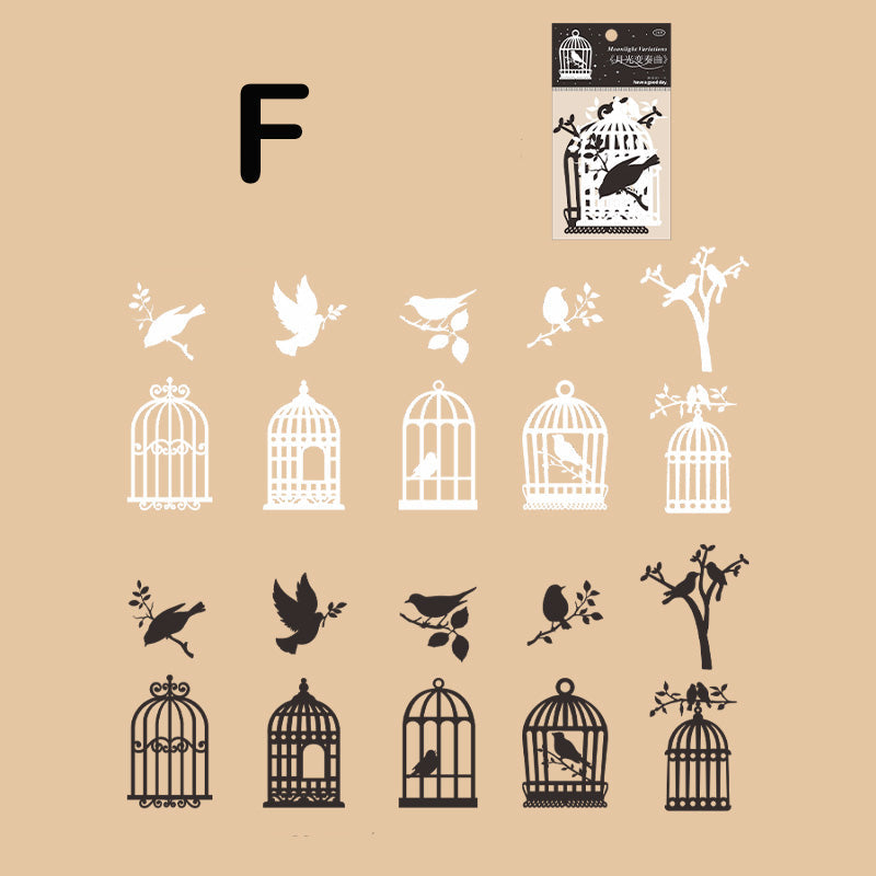 bird and cage die cut paper