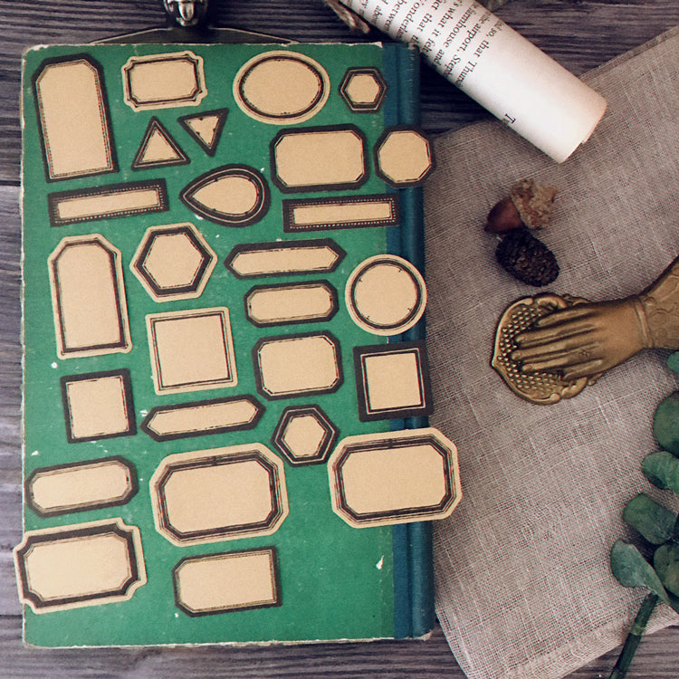 vintage scrapbook black frame stickers