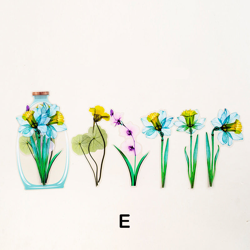 blue flower stickers for scrapbook