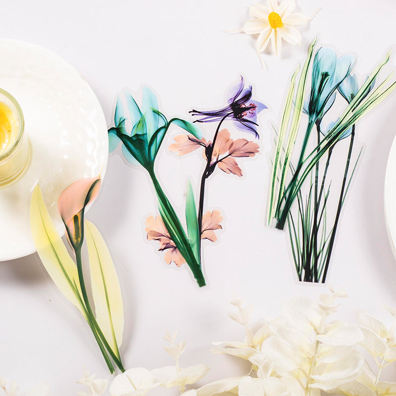 transparent flower stickers