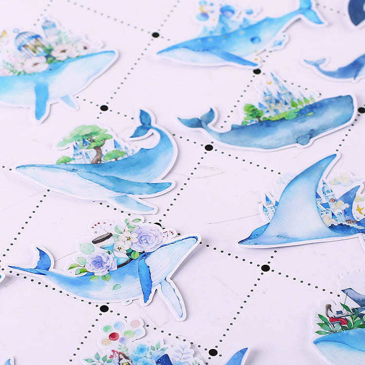 blue whale sticker for creative journal