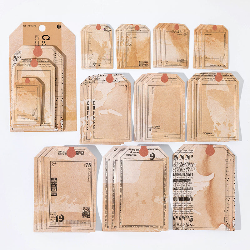 coffee dyed theme tag stickers