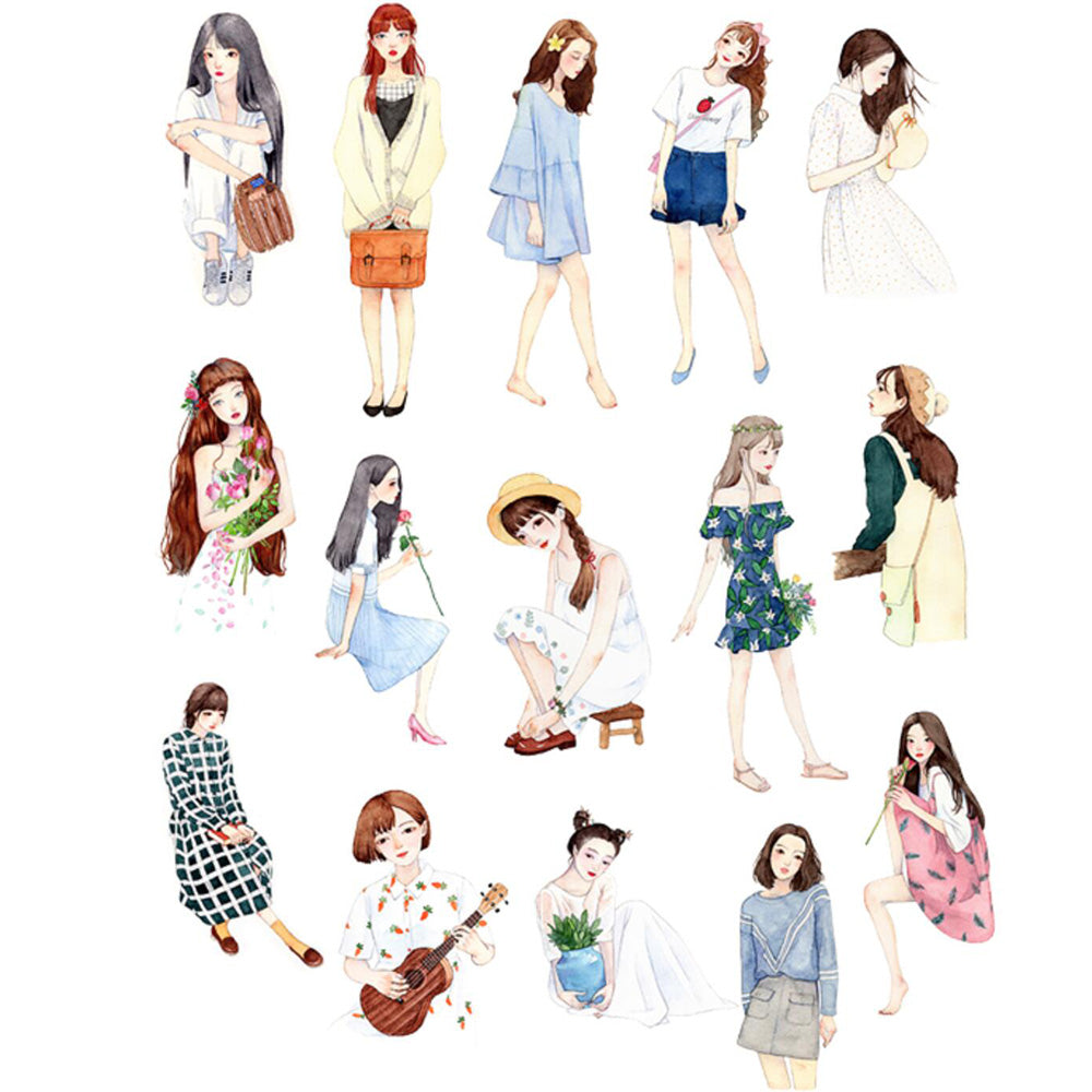 style girl stickers for scrapbooking