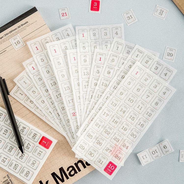 Date calendar sticker