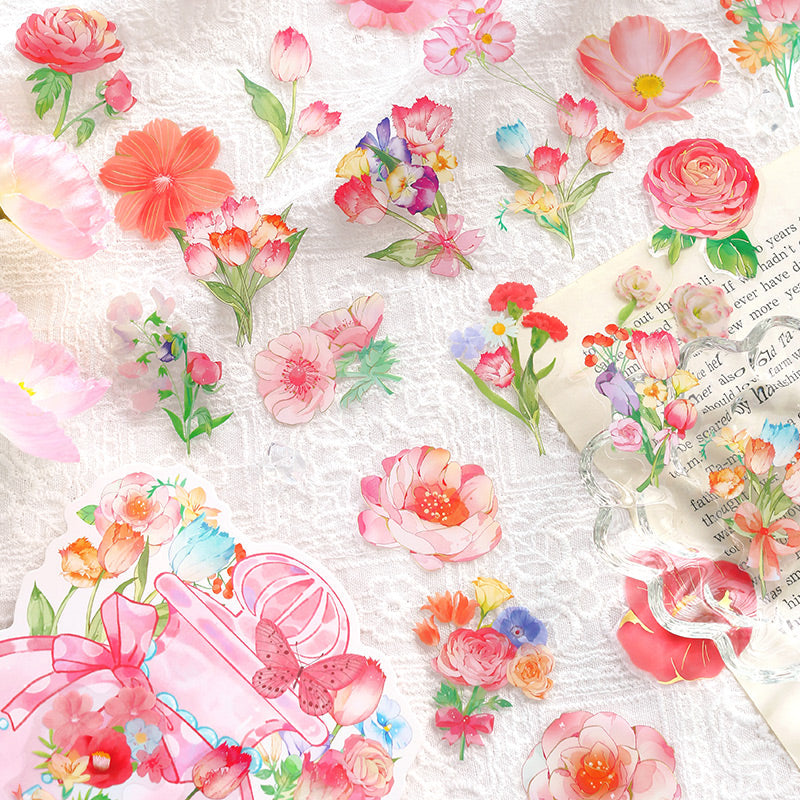 Blumen-Scrapbook-Aufkleber, 30 Stück