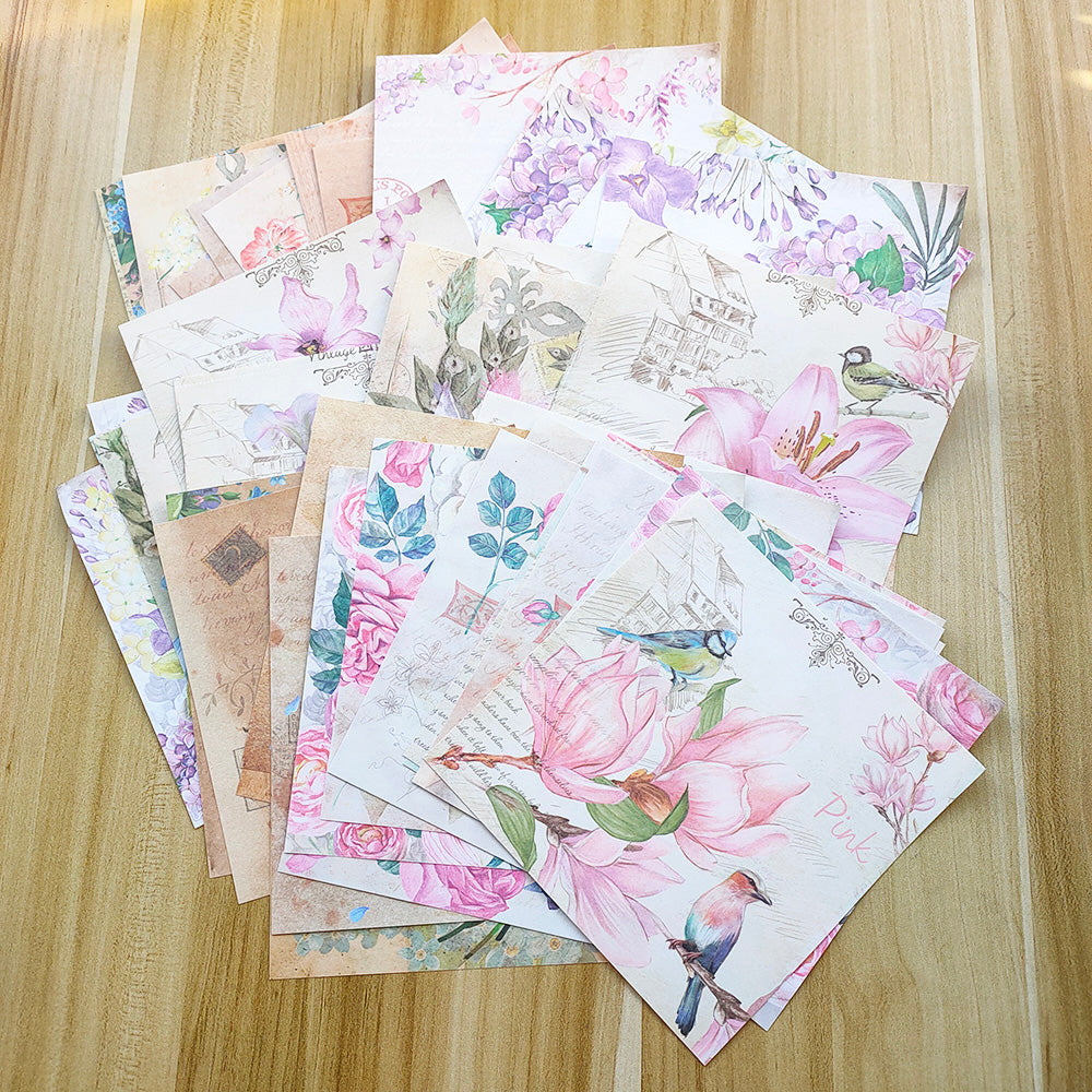 various pattern flower scrapbook paper