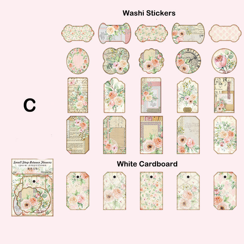 Flower Washi Sticker & Tag Kit