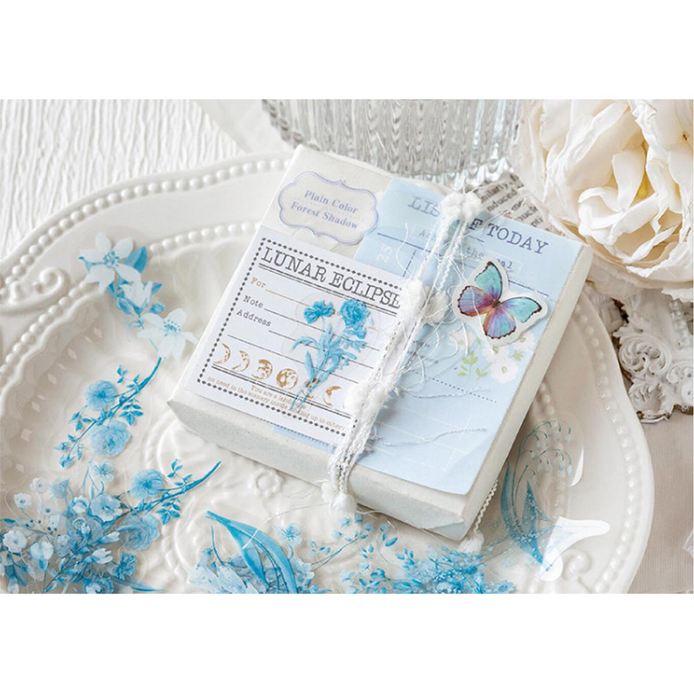 blue flower stickers for gift package