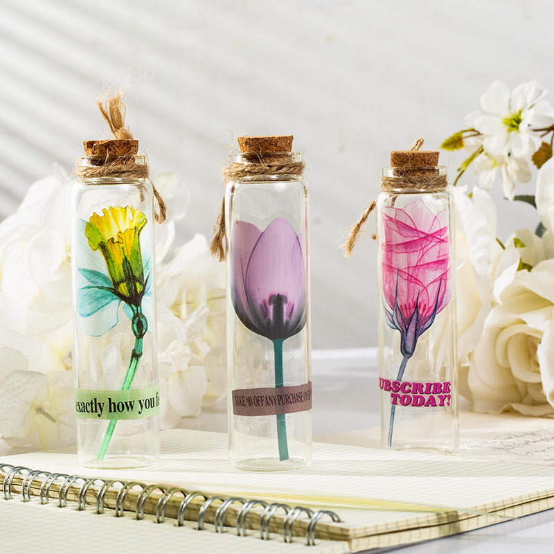 flower stickers for glass bottle