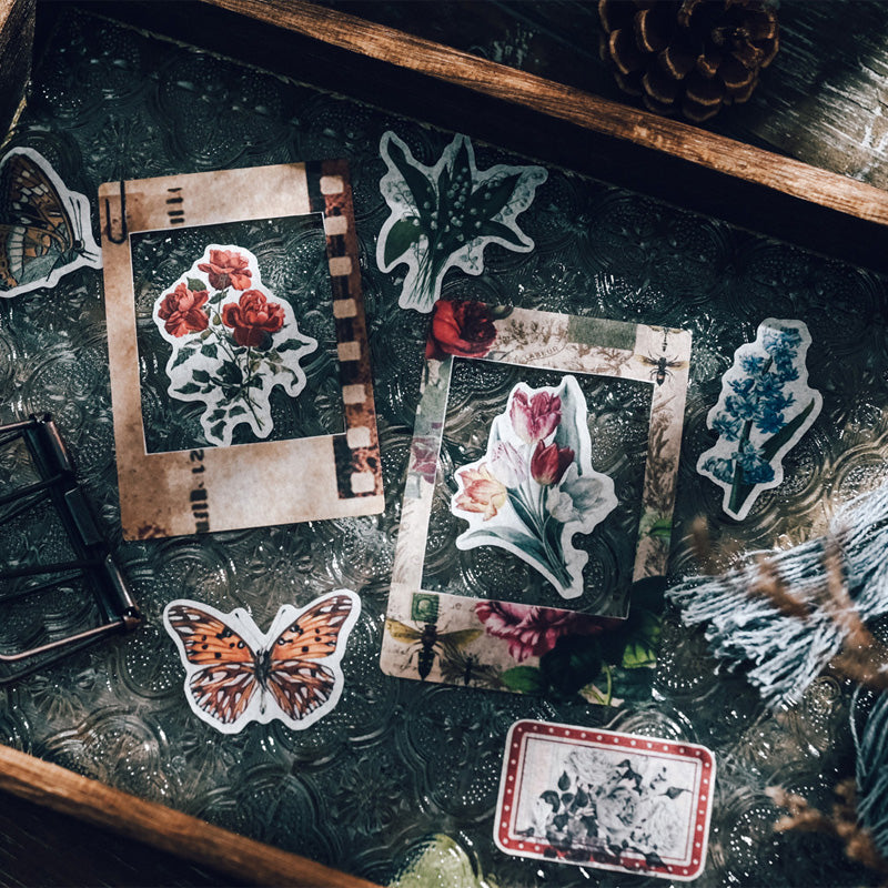 flower and frame stickers for scrapbooking