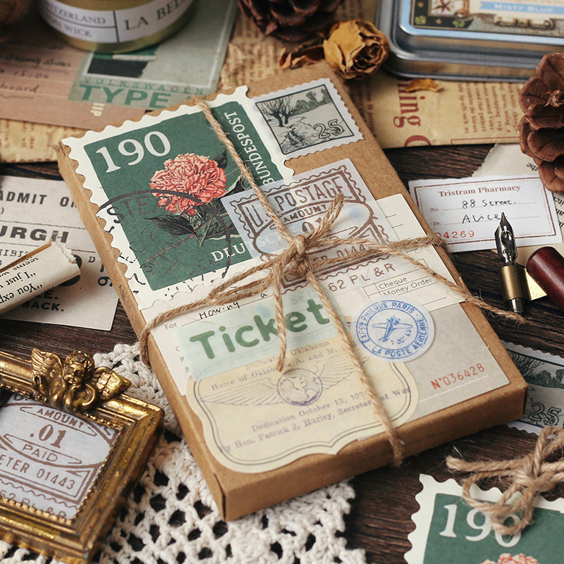 gift package idea with vintage scrapbook supplies