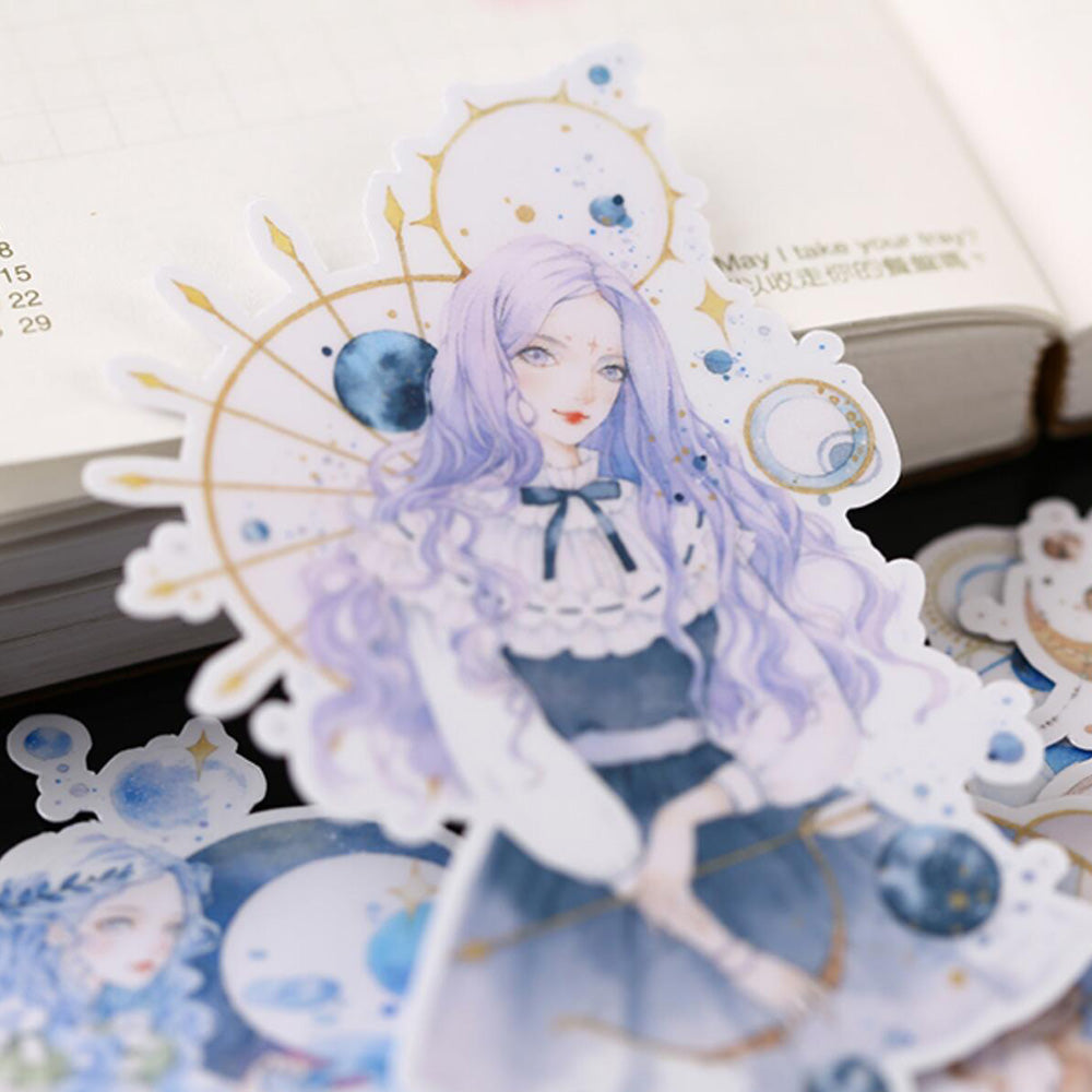 cute girl sticker for art journal