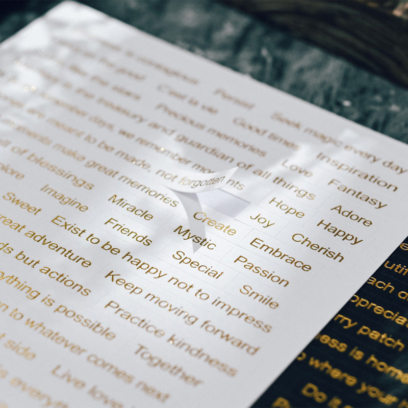 Aufkleber mit Phrasen im Vintage-Stil