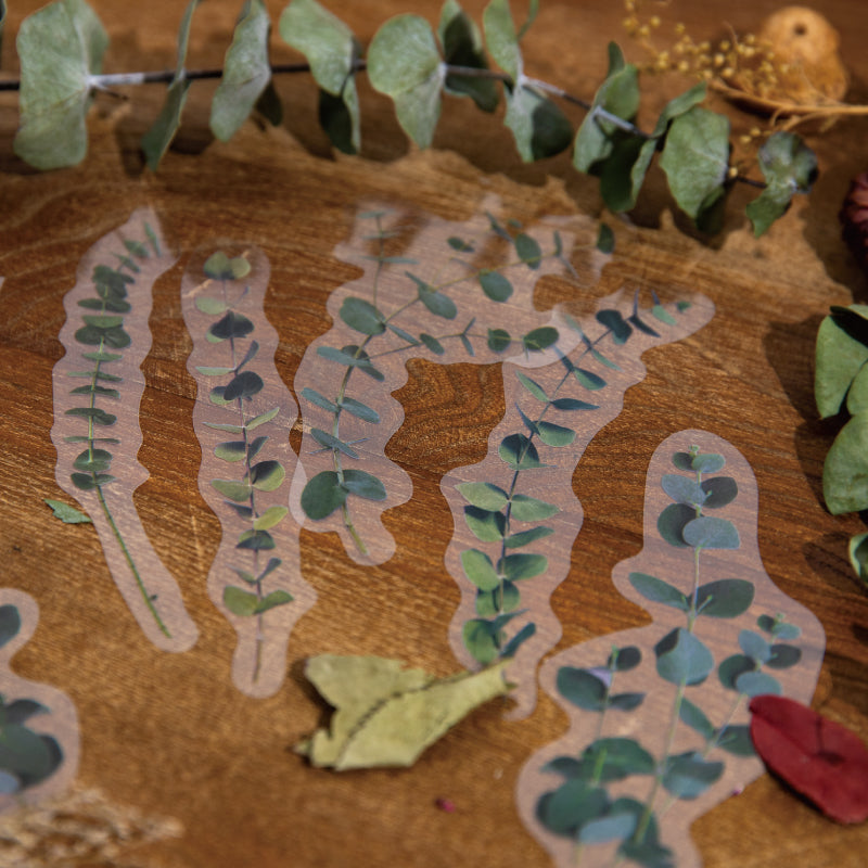 green leaf plant stickers for scrapbooking